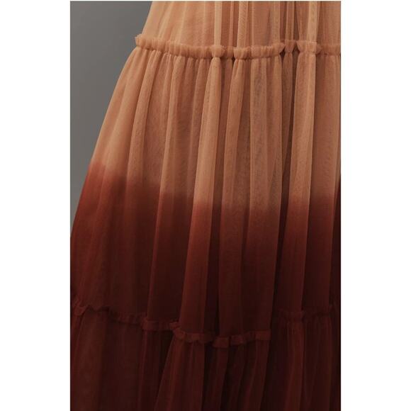 ANTHROPOLPOGIE Let Me Be Ombre Tulle Maxi Skirt | Red Motif | XL | NWOT - Picture 6 of 10